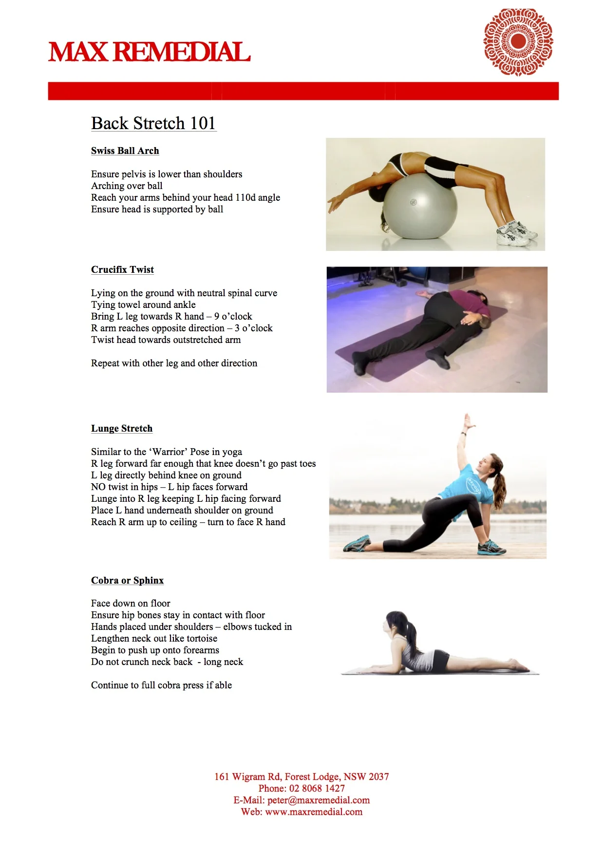 PDF Exercise Charts — MAX Remedial Massage and Therapy